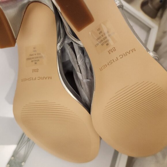 Marc Fisher "Hallan" Silver Heeled Sandals. NIB. Size Various - Picture 7 of 10